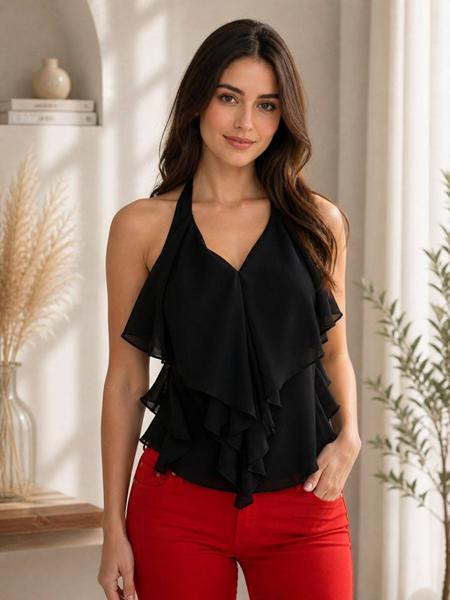 Блузка Arina (42-46) 1752 black (лето)