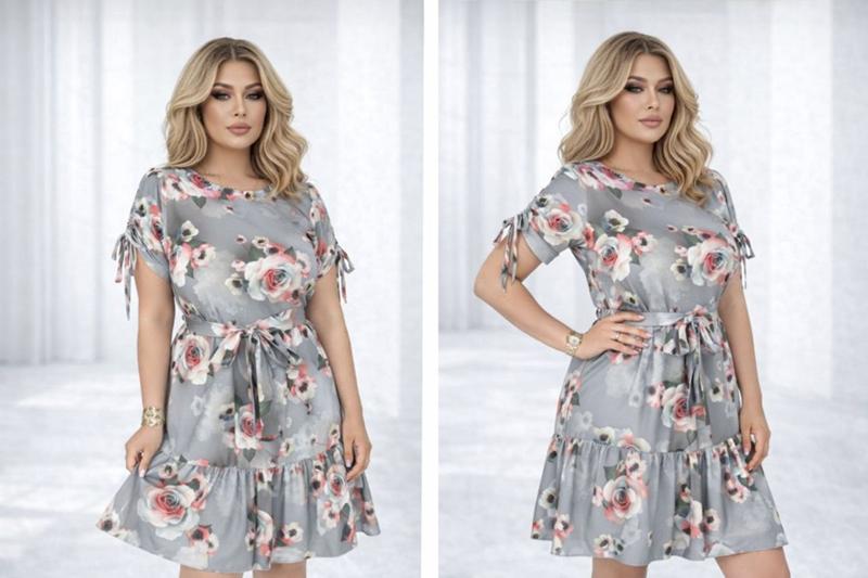 Платье Arina (48-58) 2445 grey (лето)
