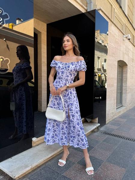 Платье Arina (42-48) 7047 white-blue (лето)