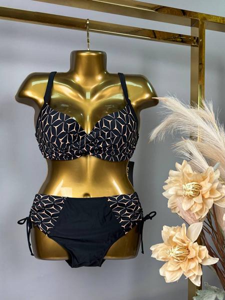 Купальник DFK (48-56) 26020 black-beige (лето)