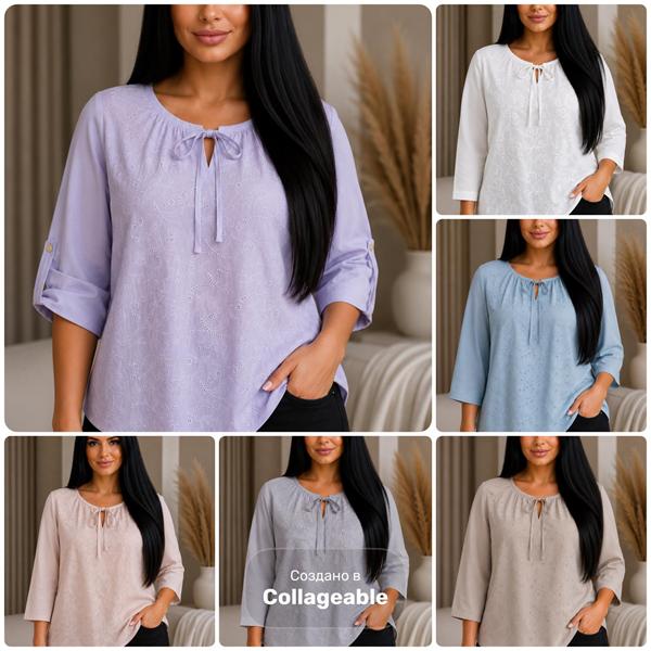 Блузка Elena&Vika (52-54) 26028 grey (лето)