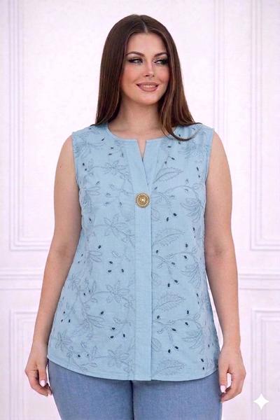 Футболка Elena&Vika (52-56) 26037 l.blue (лето)