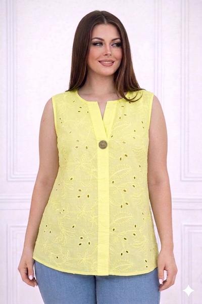 Футболка Elena&Vika (52-56) 26037 yellow (лето)