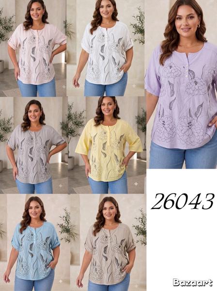 Блузка Elena&Vika (52-56) 26043 lilac (лето)
