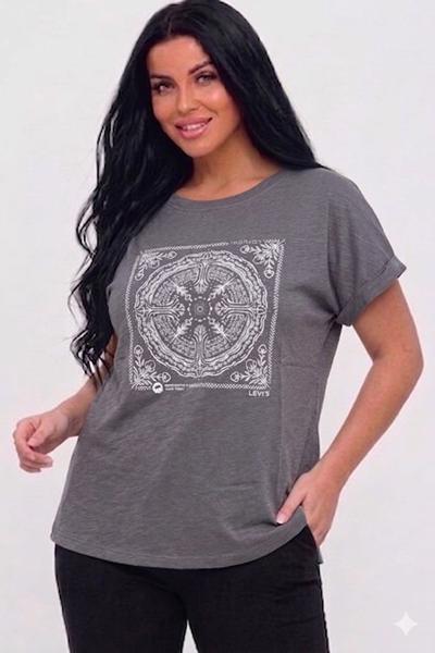 Футболка Elena&Vika (M-XL) 26101 d.grey (лето)
