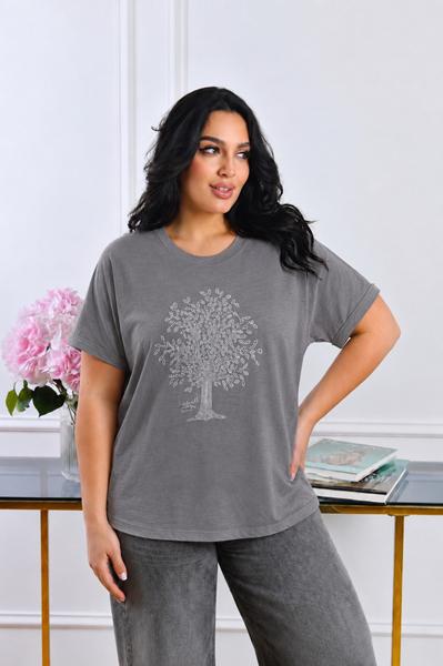 Футболка Elena&Vika (M-XL) 26102 grey (лето)