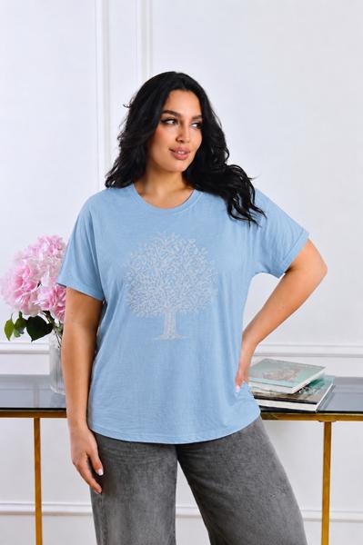 Футболка Elena&Vika (M-XL) 26102 l.blue (лето)