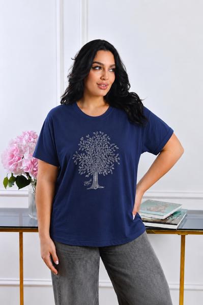 Футболка Elena&Vika (M-XL) 26102 navy (лето)