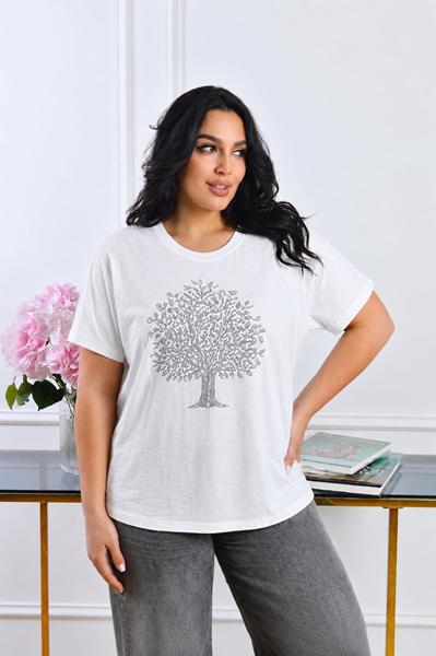 Футболка Elena&Vika (M-XL) 26102 white (лето)