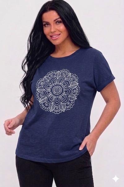 Футболка Elena&Vika (M-XL) 26103 navy (лето)