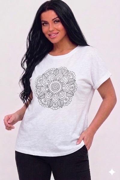 Футболка Elena&Vika (M-XL) 26103 white (лето)