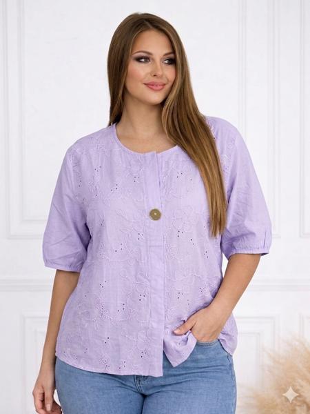 Блузка LeVisha (M-XL) 26031 lilac (лето)