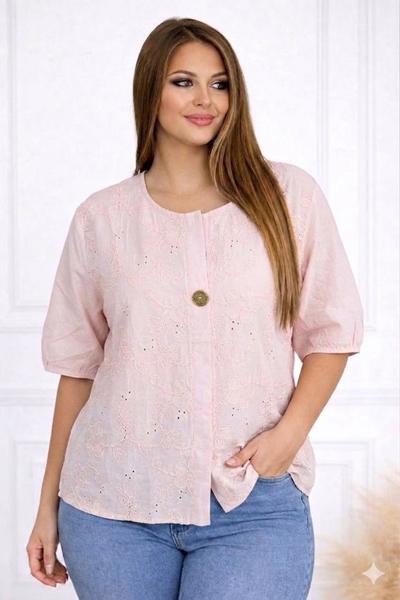 Блузка LeVisha (M-XL) 26031 pink (лето)