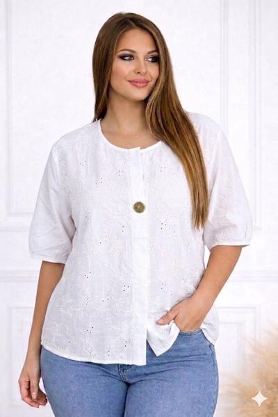 Блузка LeVisha (M-XL) 26031 white (лето)