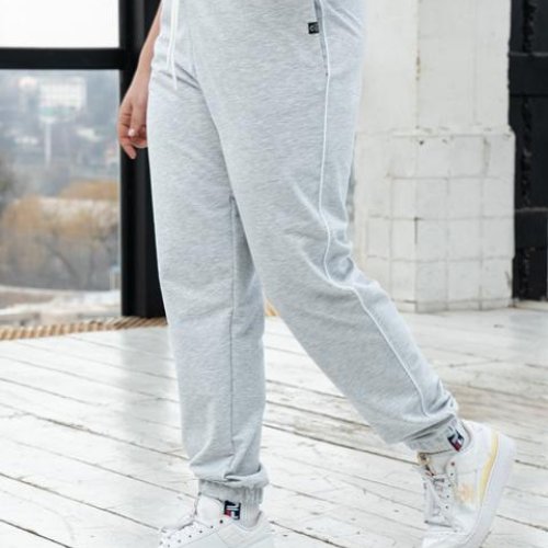 Штаны спорт AZNA (XL-4XL) Б64 l.grey (деми) AZNA Б64 l.grey
