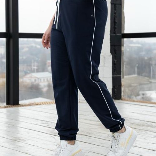 Штаны спорт AZNA (XL-4XL) Б64 navy (деми) AZNA Б64 navy