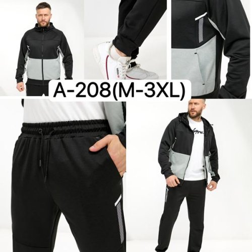 Костюм спорт Ale-Ate (M-3XL) A208 black (деми) Ale-Ate A208 black