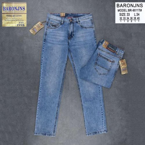 Джинсы Baron Jeans (32-40) BR9011 l.blue (деми) Baron Jeans BR9011 l.blue