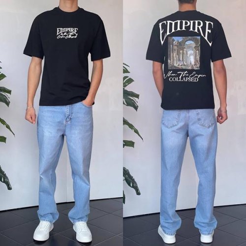 Футболка i8denim (S-XL) 90586 black (лето) i8denim 90586 black