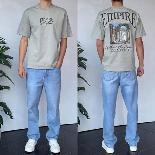 Футболка i8denim (S-XL) 90586 grey (лето) i8denim 90586 grey
