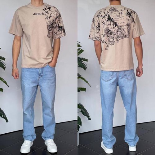 Футболка i8denim (S-XL) 90568 beige (лето) i8denim 90568 beige