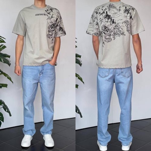 Футболка i8denim (S-XL) 90568 grey (лето) i8denim 90568 grey