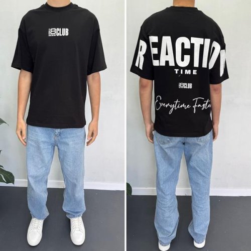 Футболка i8denim (S-2XL) 90557 black (лето) i8denim 90557 black