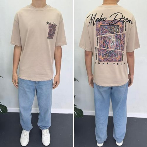 Футболка i8denim (S-2XL) 90580 beige (лето) i8denim 90580 beige