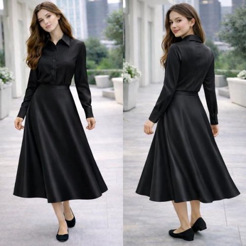 Рубашка Karolina (34-42) KR505 black (деми) Karolina KR505 black