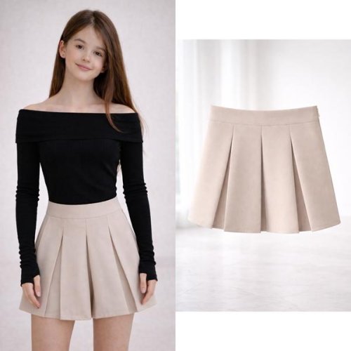 Юбка-шорты Karolina (32-42) KR599 l.beige (лето) Karolina KR599 l.beige