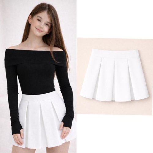 Юбка-шорты Karolina (32-42) KR602 white (лето) Karolina KR602 white