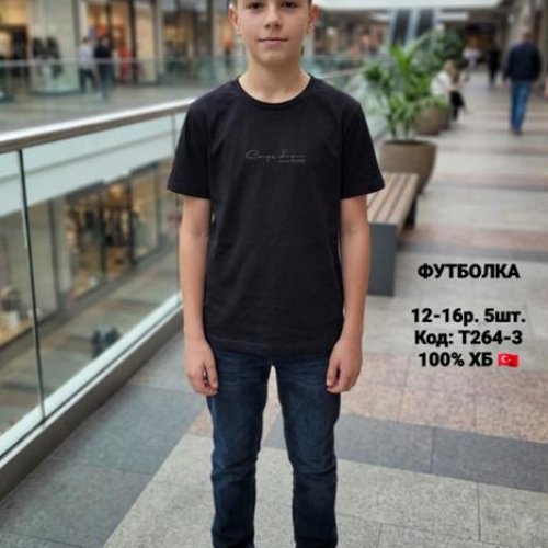 Футболка iBamBino (152-176) T264-3 black (лето) iBamBino T264-3 black