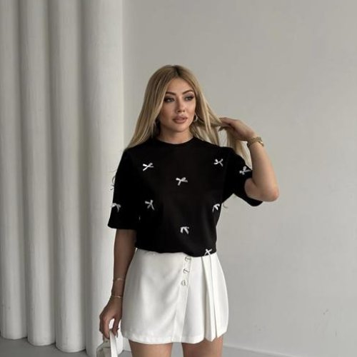 Футболка New Season (S-L) F008 black (лето) New Season F008 black