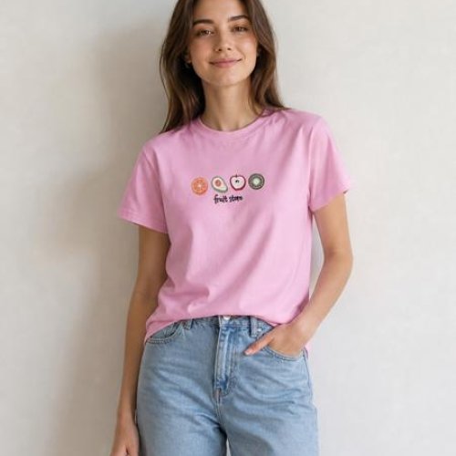 Футболка New Season (S-L) F020 pink (лето) New Season F020 pink