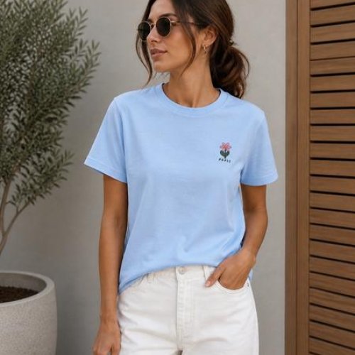 Футболка New Season (S-L) F023 l.blue (лето) New Season F023 l.blue
