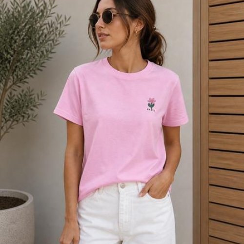 Футболка New Season (S-L) F023 pink (лето) New Season F023 pink