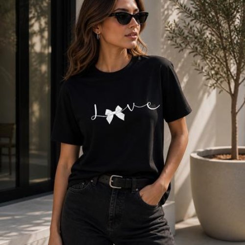 Футболка New Season (S-L) F028 black (лето) New Season F028 black