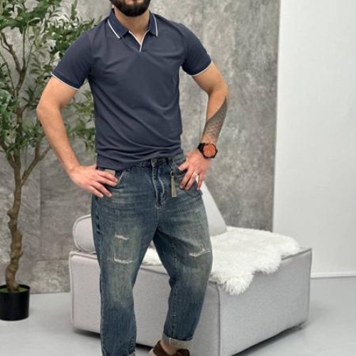Футболка Balami (M-2XL) 2605 d.grey (лето) Balami 2605 d.grey