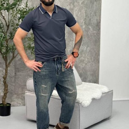 Футболка Balami (M-2XL) BL174 d.grey (лето) Balami BL174 d.grey