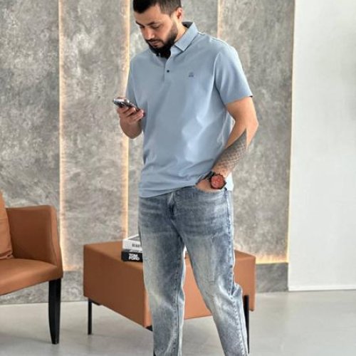 Футболка Balami (L-3XL) BL56 l.blue (лето) Balami BL56 l.blue
