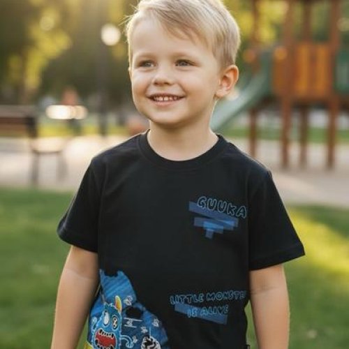 Футболка Delfinka (110-150) 6036 black (лето) Delfinka 6036 black
