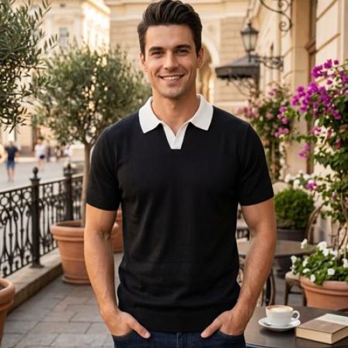 Футболка Moranny (M-2XL) MR1374 black (лето) Moranny MR1374 black