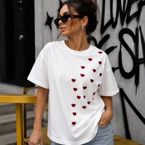Футболка New Season (S-L) F049 white (лето) New Season F049 white