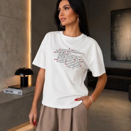 Футболка New Season (S-L) F055 white (лето) New Season F055 white
