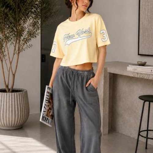 Футболка New Season (S-L) F056 yellow (лето) New Season F056 yellow