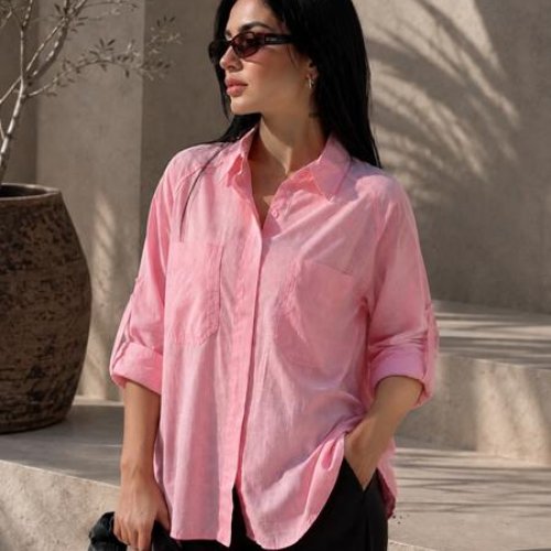 Рубашка New Season (S-L) R001 pink (лето) New Season R001 pink