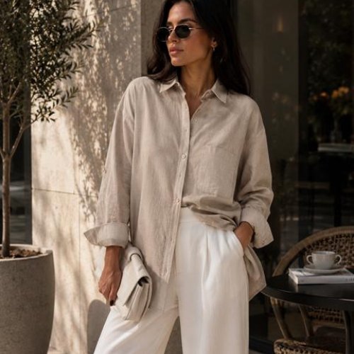 Рубашка New Season (S-L) R002 beige (лето) New Season R002 beige