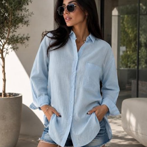 Рубашка New Season (S-L) R002 l.blue (лето) New Season R002 l.blue