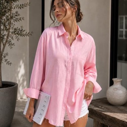 Рубашка New Season (S-L) R002 pink (лето) New Season R002 pink