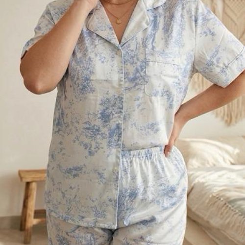 Пижама Trikotag (3XL-5XL) TR02 l.blue (лето) Trikotag TR02 l.blue